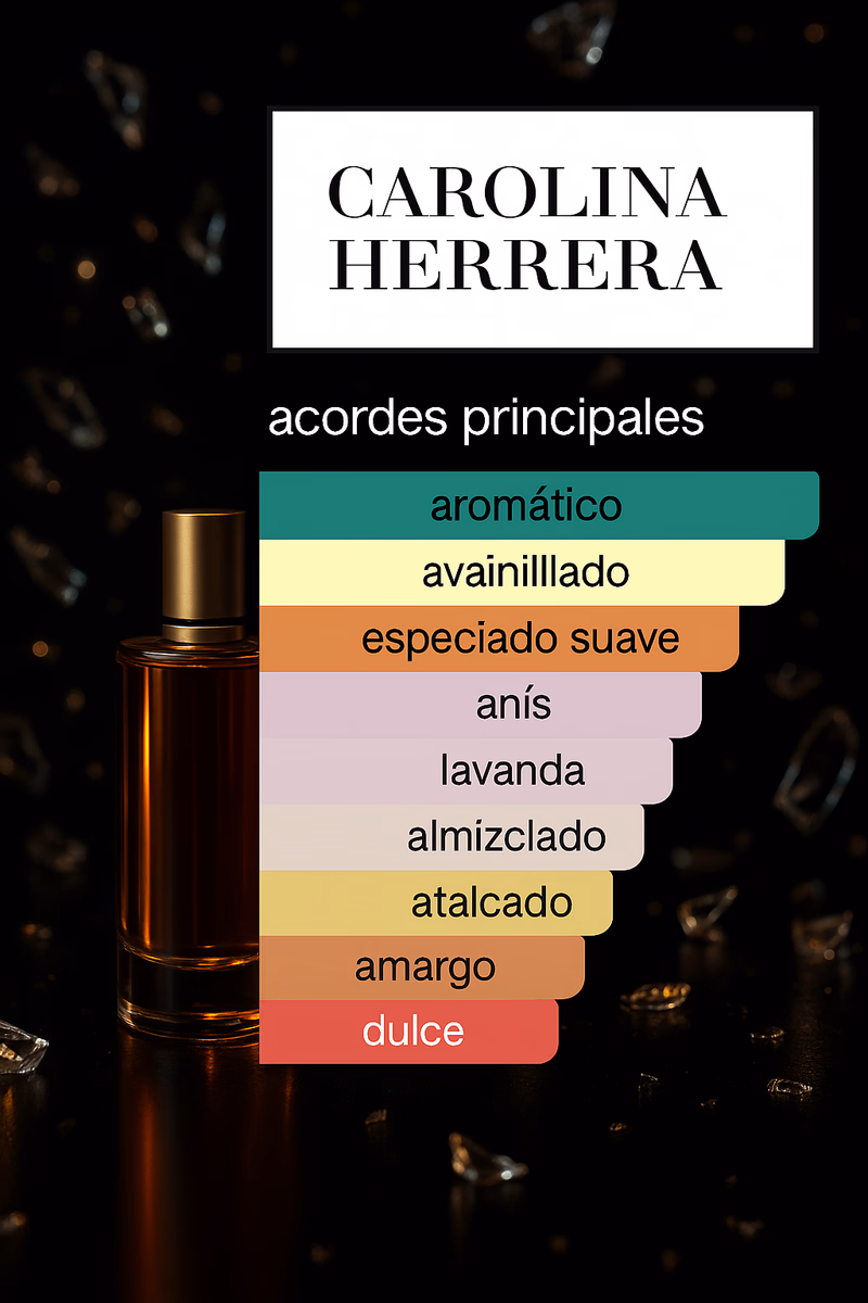 Pirámide olfativa de 212 VIP BLACK CAROLINA HERRERA