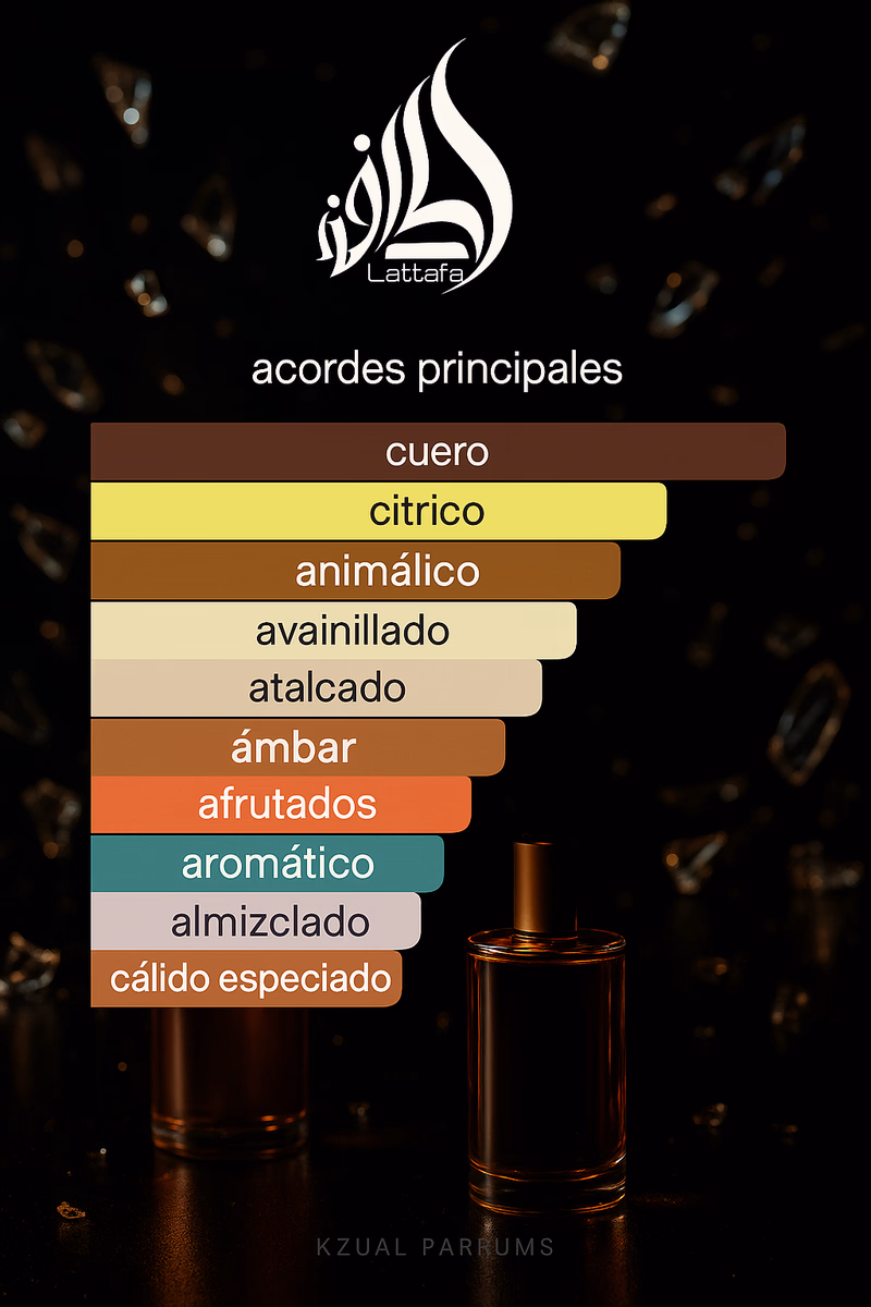 Pirámide olfativa de HAYAATI GOLD ELIXIR LATTAFA PERFUMES