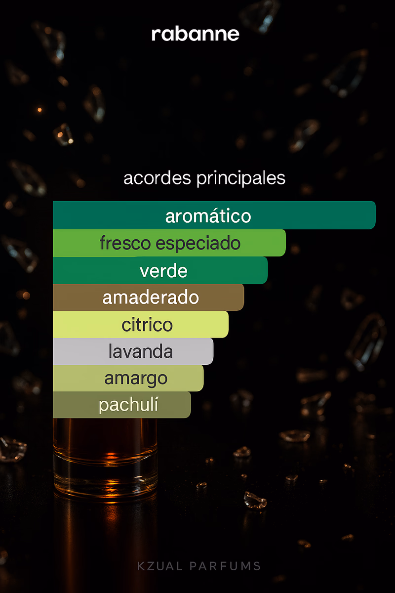 Pirámide olfativa de INVICTUS PLATINUM RABANNE